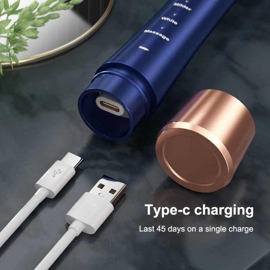 Adult Male and Female Electric Toothbrush Hollow Cup Motor Type-c Charging 5-gear Mode Sonic Electric Toothbrush C251121