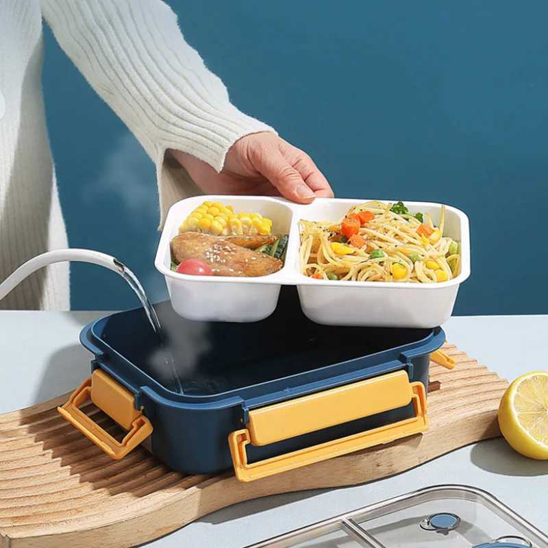 850ml 304 Stainless Steel Insulated Large Capacity Portable Divided Sealing Bento Lunch Box With Sauce Box School Office CampingM251121