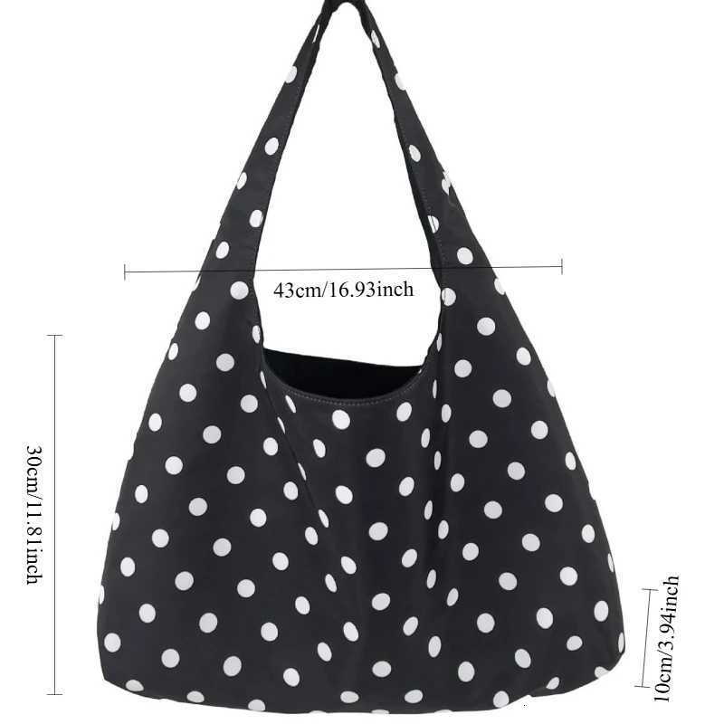 Newly Released Large Capacity Tote Bag for Commuting This Is A Polka Dot Shoulder Bag in A Fashionable Japanese Top Handle BagT251121