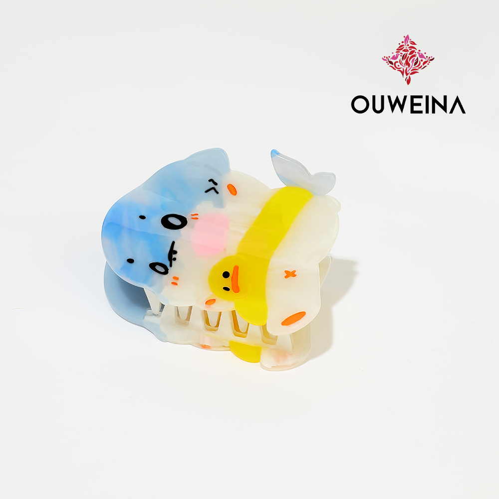 Personalized niche acetate clip original design style beach shark DW00331 cute animal hair accessories high ponytail clip