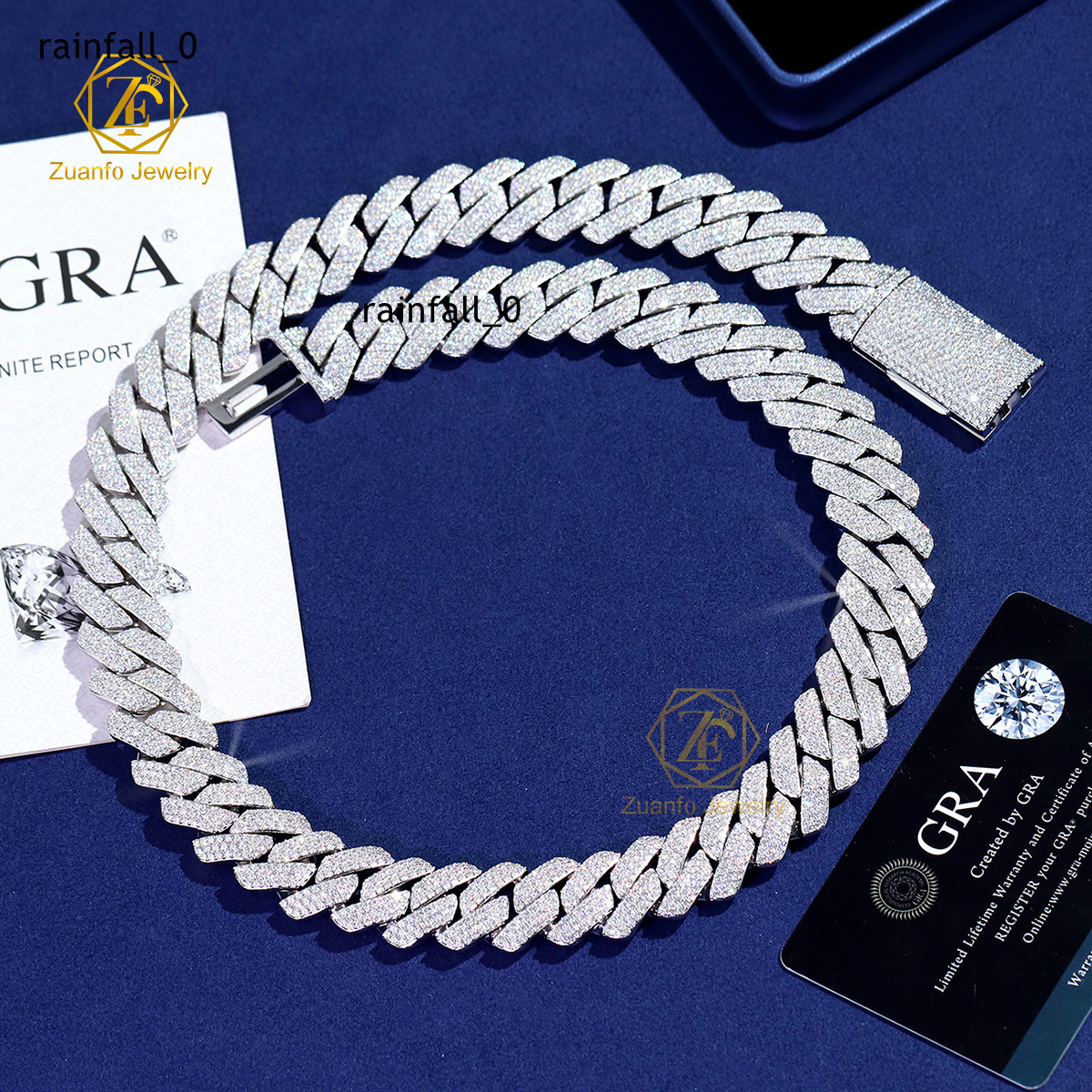 Local Stock Fast Shipping GRA Certificate Moissanite Diamond Hip Hop 925 Silver 8mm 10mm 12mm Cuban Link Chain