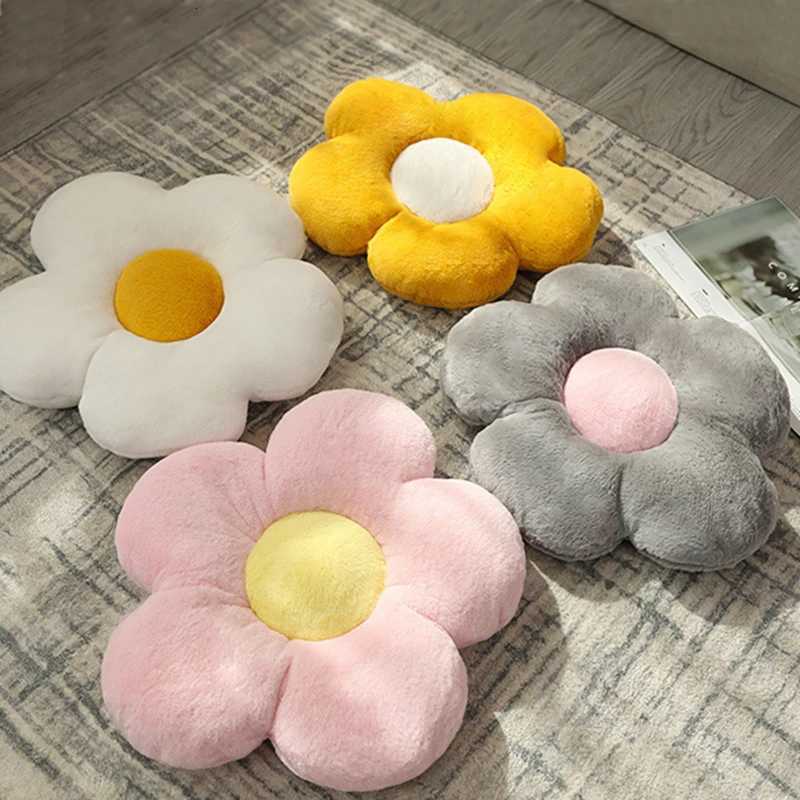 12/35cm Stuffed Five Petal Flower Cushion Girly Room Decor Sunflower Bay Window Pink Flower Sit Bedroom Seat C251121