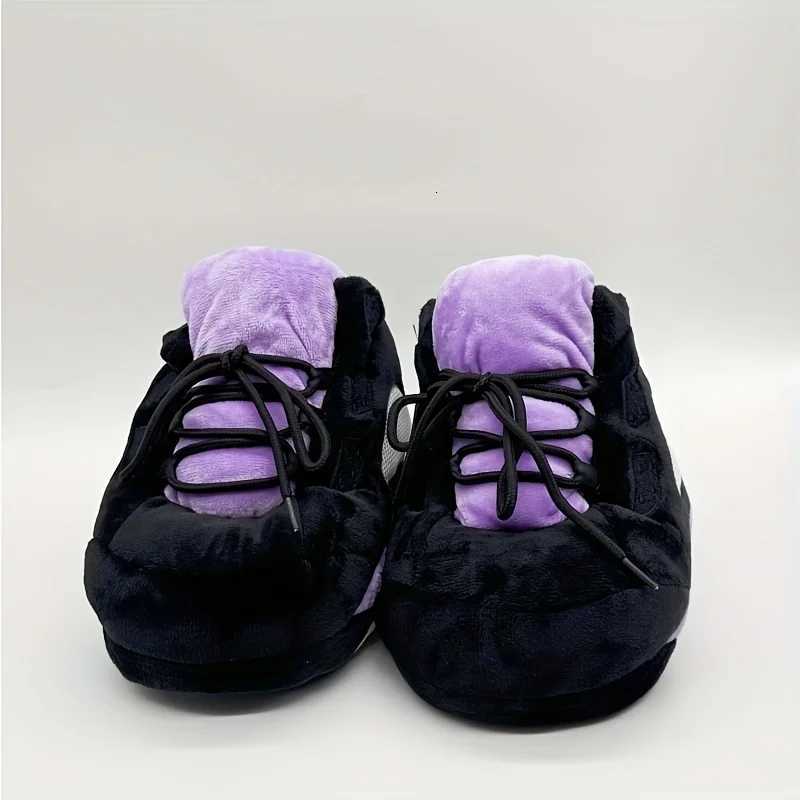 little kids age 1-4 basketball trainer slippers winter warm funny slides indoor slippersW251121