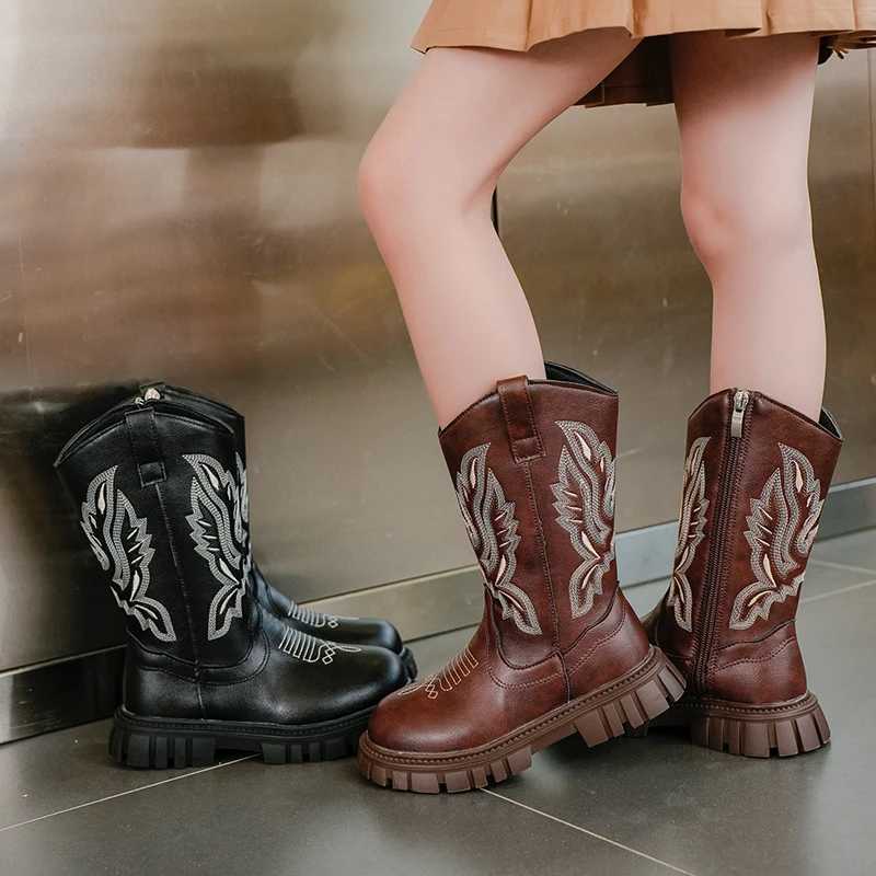 Autumn/Winter New Girls Elegant Thick Soled Comfortable Knight Boots Fashionable Round Headed Princess Midsole Childrens BootsW251121