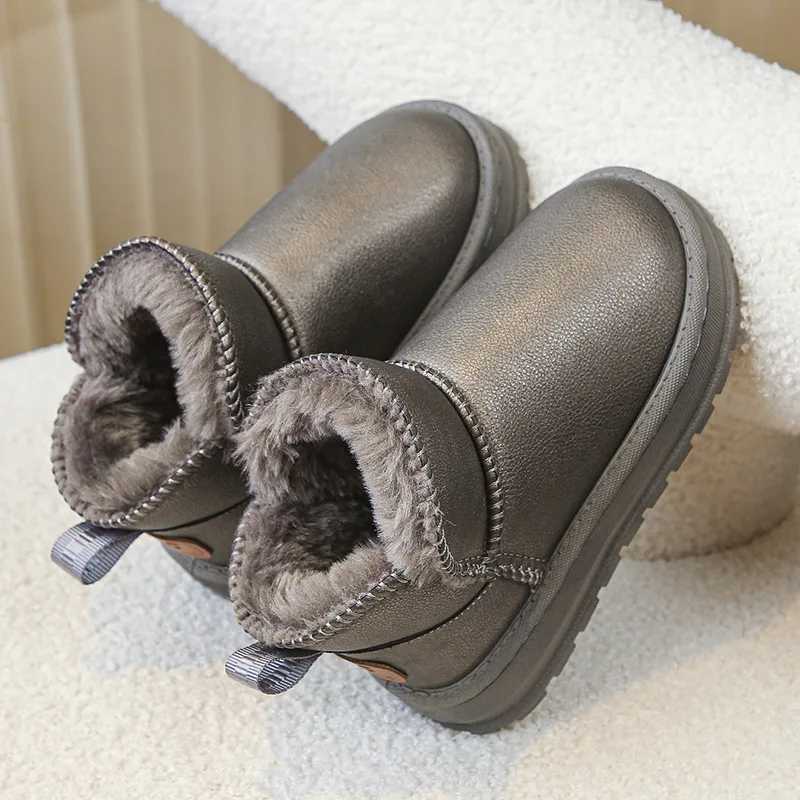 Winter fleece-lined thickened warm boots for boys and girls fashionable non-slip and comfortable cotton shoes for childrenW251121