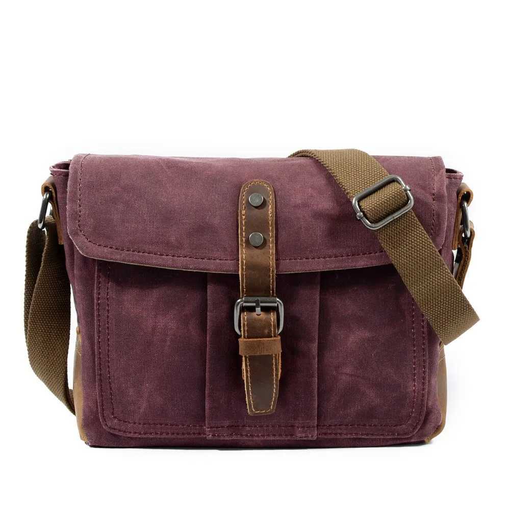 Fashion New Men Messenger Bags Casual Canvas Waterproof Simple Shoder Bag Cross Secti Oil Wax Bag Y251121