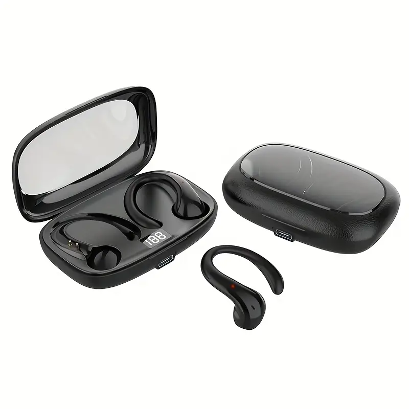 OWS-15 Wireless Earphones Wireless 5.3 Touch Control Active Noise Reduction Long Battery Life Silicone Comfortable Open Ear Design Type-C Charging