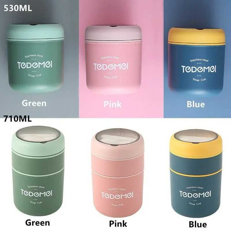 1PC Lunch Box Stainless Steel Thermal Insulation Soup Cup with SpoonM251121