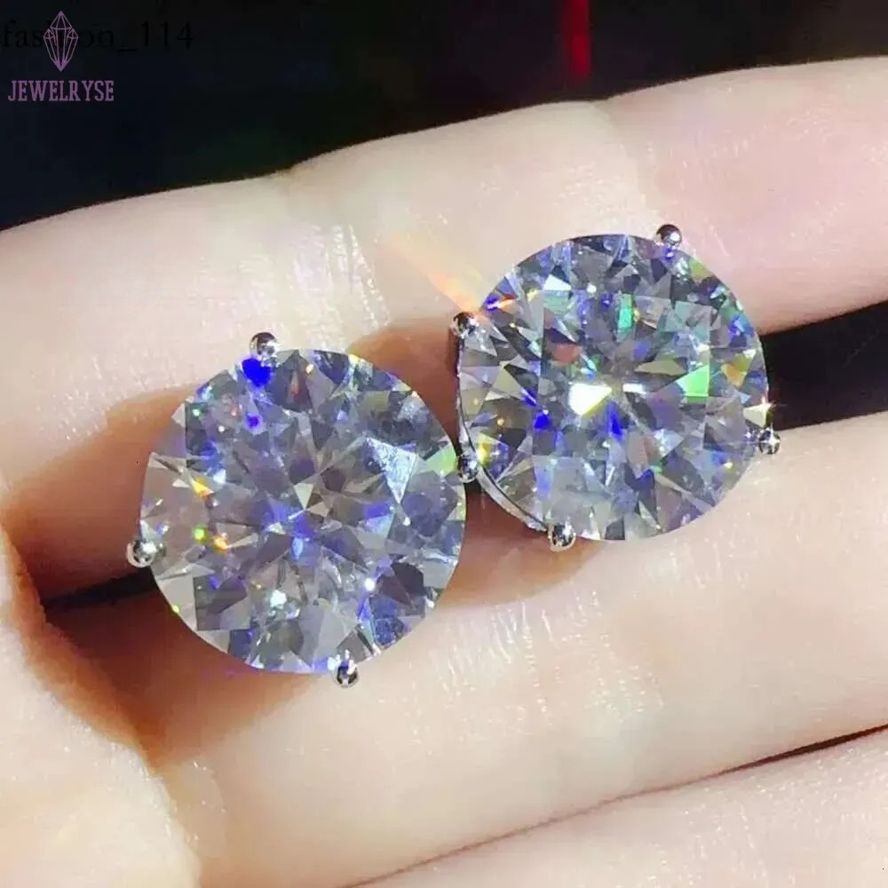 Large Size 4 Claws Ear 3mm-10mm Moissanite Sterg Unisex Lab Dia Stud for Women Men Gift Sier and Rose Gold Earrings
