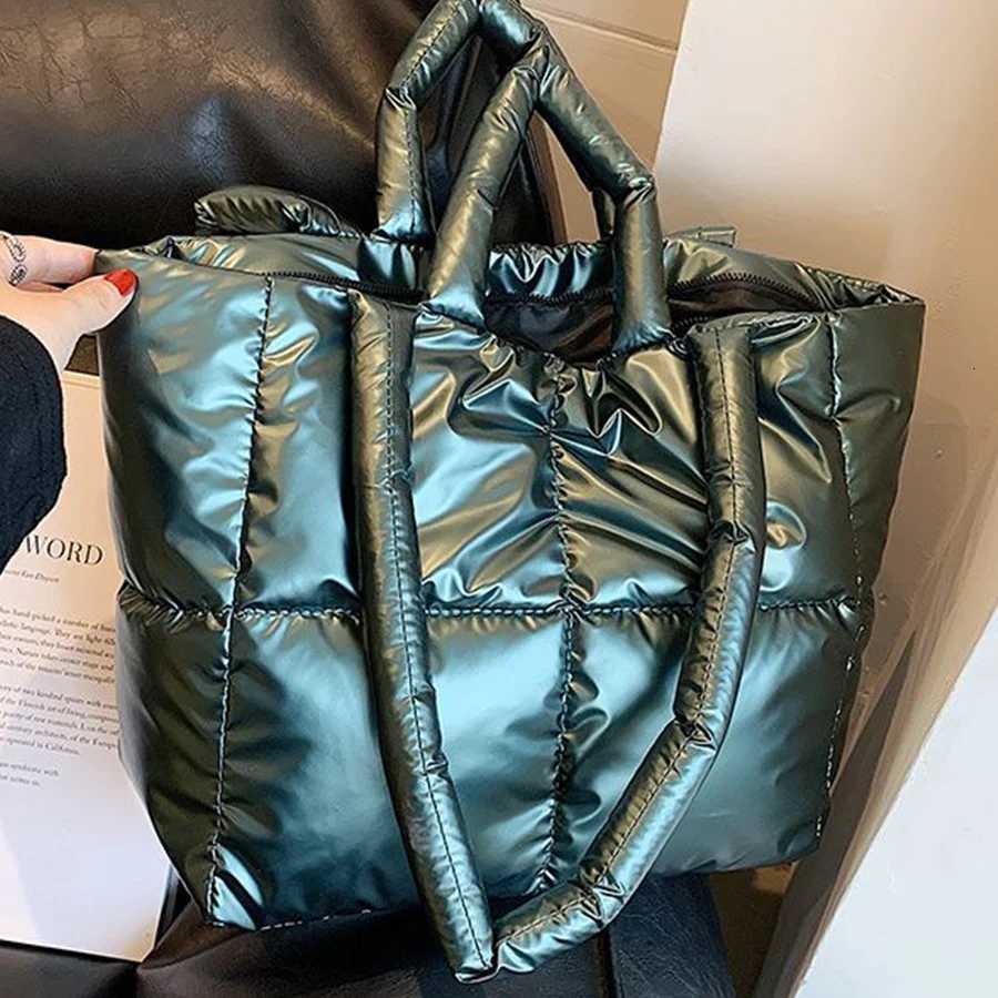 Waterproof Tote Bag for Wen Puffer Cott Padded Shoder Bag Large Capacity Ladies Handbags Quilted Work Cmute Shopping Bag Y251121