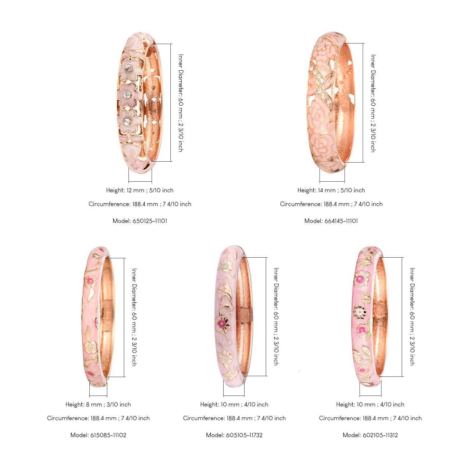 Hollow Bracelets For Women Enamel Bangles Cloisonne Womens Bracelet Pink Bangle On Hand Alloy Jewelry India African HawaiianW251121