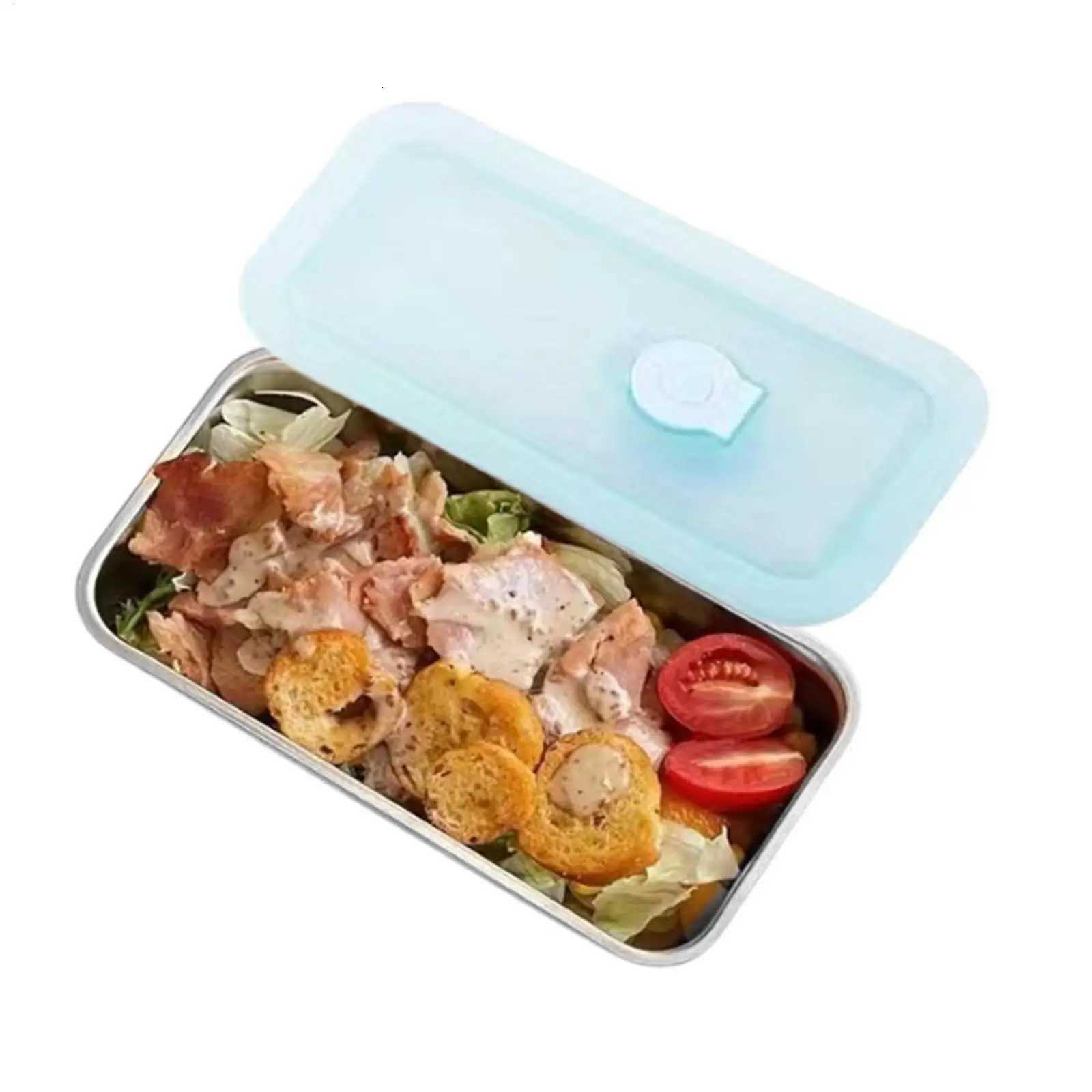 Stainless Steel Snack Containers Double Compartment Reusable Snack Containers Leak-proof Lunch Boxes For Outdoor Camping PicnicM251121