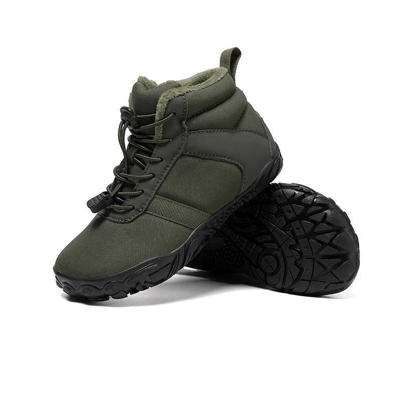 Waterproof Kids Barefoot Snow Boots 2025 New Wide Toe Winter Warm Fur Lined Shoes for Boys Girls Cold Weather Outdoor SneakersW251121