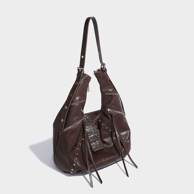 Women's Bags designer New autumn and winter single shoulder tote with rivets, versatile diagonal cross bag, millennium spicy girl armpit bag