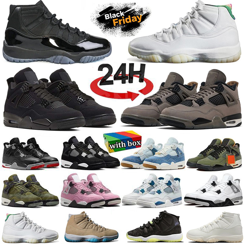 With box Designer shoes 4s 11s basketball shoes Gamma Blue H-Town Black Cat Military Sail Red Thunder White Cement Oreo Red Sneakers University sneakers