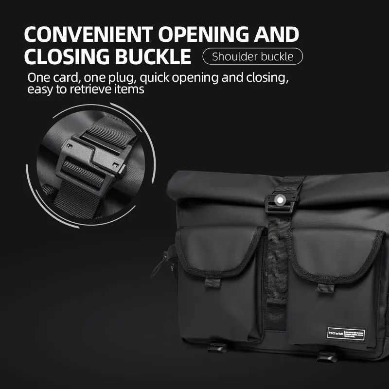 Fashion Fi Casual Men Roll Top Shoder Messenger Bag Large Size Outdoor Cycling Crossbody Side Bags M Urban Trend Daypack Y251121