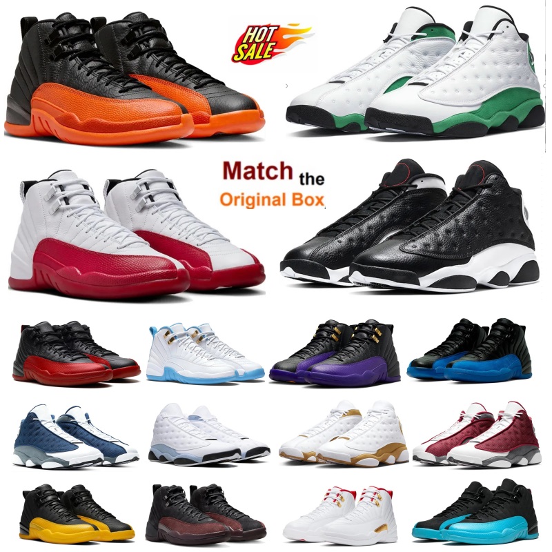 Basketball shoes Lucky Green Flu Game trainer Blueberry Red Medium Soft Pink Blue Grey Purple Black White Wolf Grey Cherry Spotrs Shoe 12S Outdoor Sneakers With Box