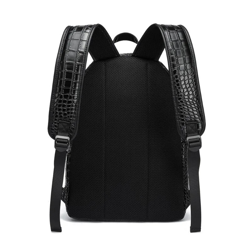 Fashion Backpack Men Alligator PU Leather Backpacks for Laptop Bags Large Capacity Travel Student Schoolbag 251111