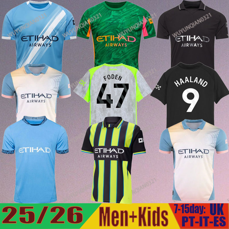 25 26 HAALAND soccer jerseys FODEN DOKU MARMOUSH McATEE KOVACIC GVARDIOL DE BRUYNE MATHEUS N. football shirt men kids kits goalkeeper pink 2025 2026