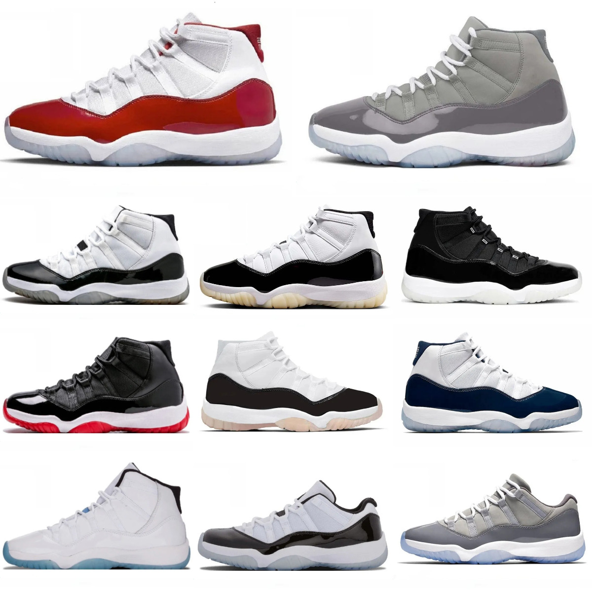 Trainers J11 11 Basketball Sports Shoes Original Retroes 11s Bred Sail Cherry COOL GREY Space Jam Cool Cement Grey Unc Gamma Blue Olive Men Women Outdoor Sneakers K88