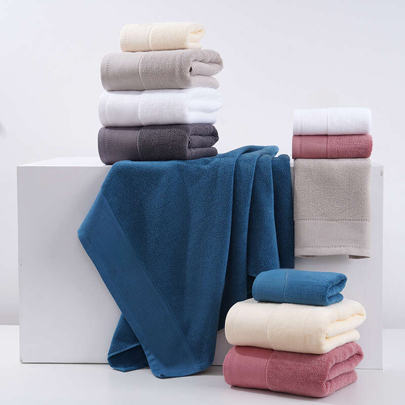 Pure Cotton Bath Towel Box Set Of Three Plain Face Towels Business Gift B2