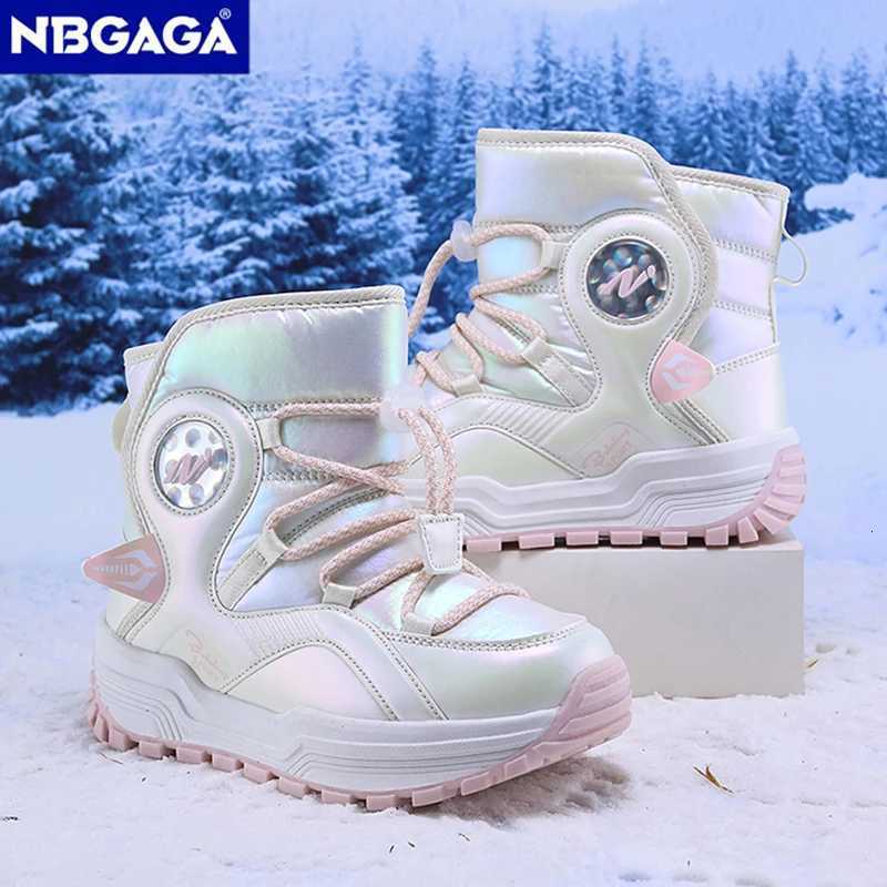 Fashion Winter Children Shoes Plush Waterproof Fabric Non-Slip Girl Snow Boots Warm Outdoor Kids Boys Cotton Walking SneakersW251121