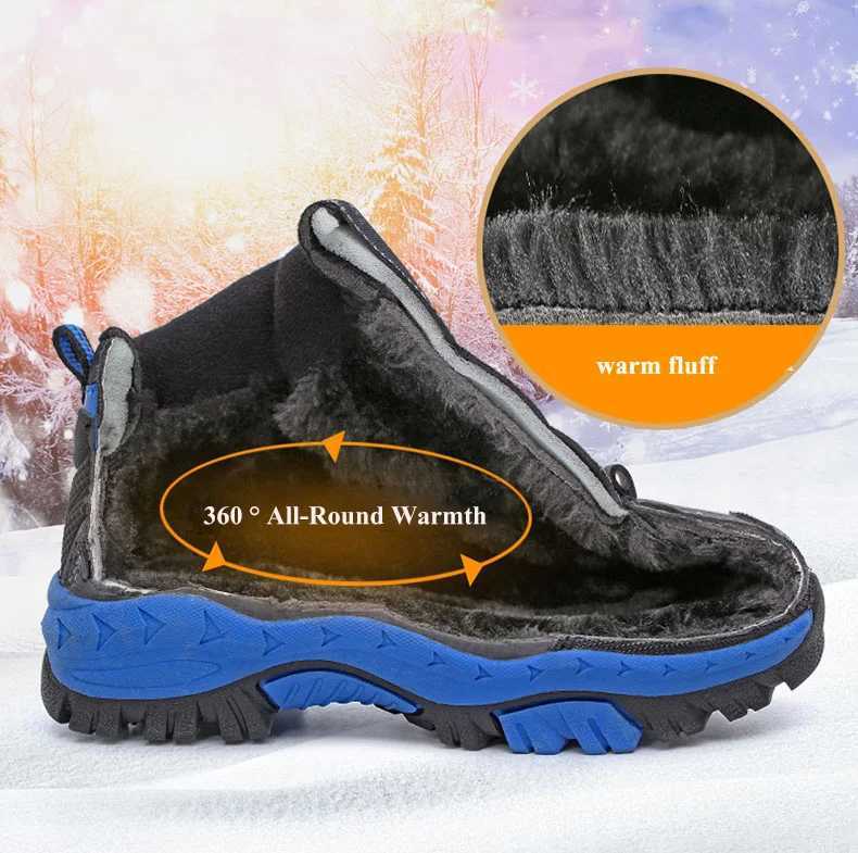 Boys Casual Shoes Winter Warm Children Sneakers High-top Anti-Slip Kids Trainers Waterproof Sport Footwear Fashion Autumn RubberW251121