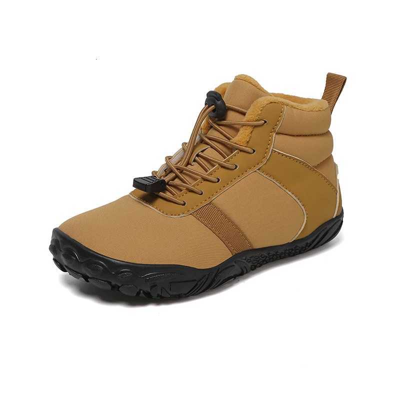 Waterproof Kids Barefoot Snow Boots 2025 New Wide Toe Winter Warm Fur Lined Shoes for Boys Girls Cold Weather Outdoor SneakersW251121