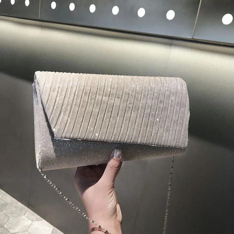 Women Clutch Evening Bag Sequin Female Wedding Purse Party Handbag Black Blue Chain Shoulder 251121