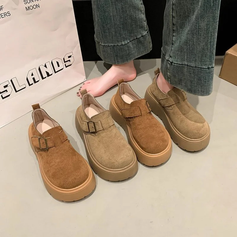 Petite Loafers Cute SlipOn Shoes for Women Spring and Autumn Thick Sole Height Increasing 251121