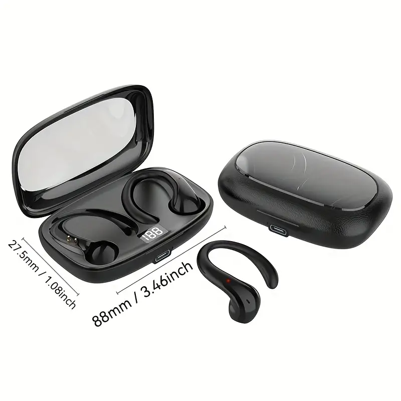OWS-15 Wireless Earphones Wireless 5.3 Touch Control Active Noise Reduction Long Battery Life Silicone Comfortable Open Ear Design Type-C Charging