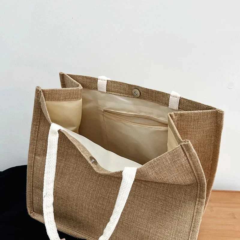 Supernatural Linen Bag Hand-painted Sacks Jute Portable Large Capacity Shopping Bags Laminated Travel OrganizerT251121