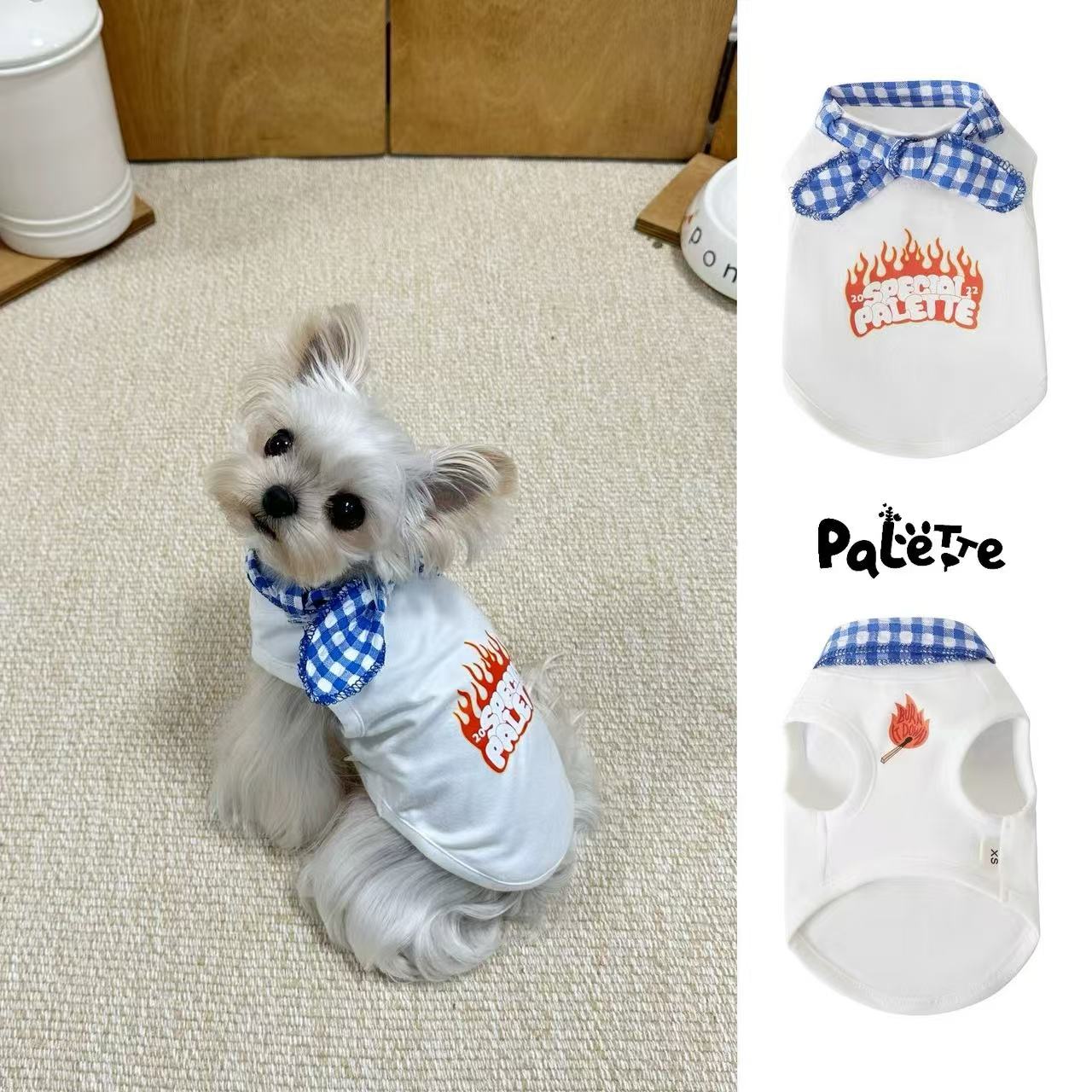 T0049Cute French bulldog vest elastic breathable dog clothes spring and autumn new pet pug bichon clothes autumn thin style