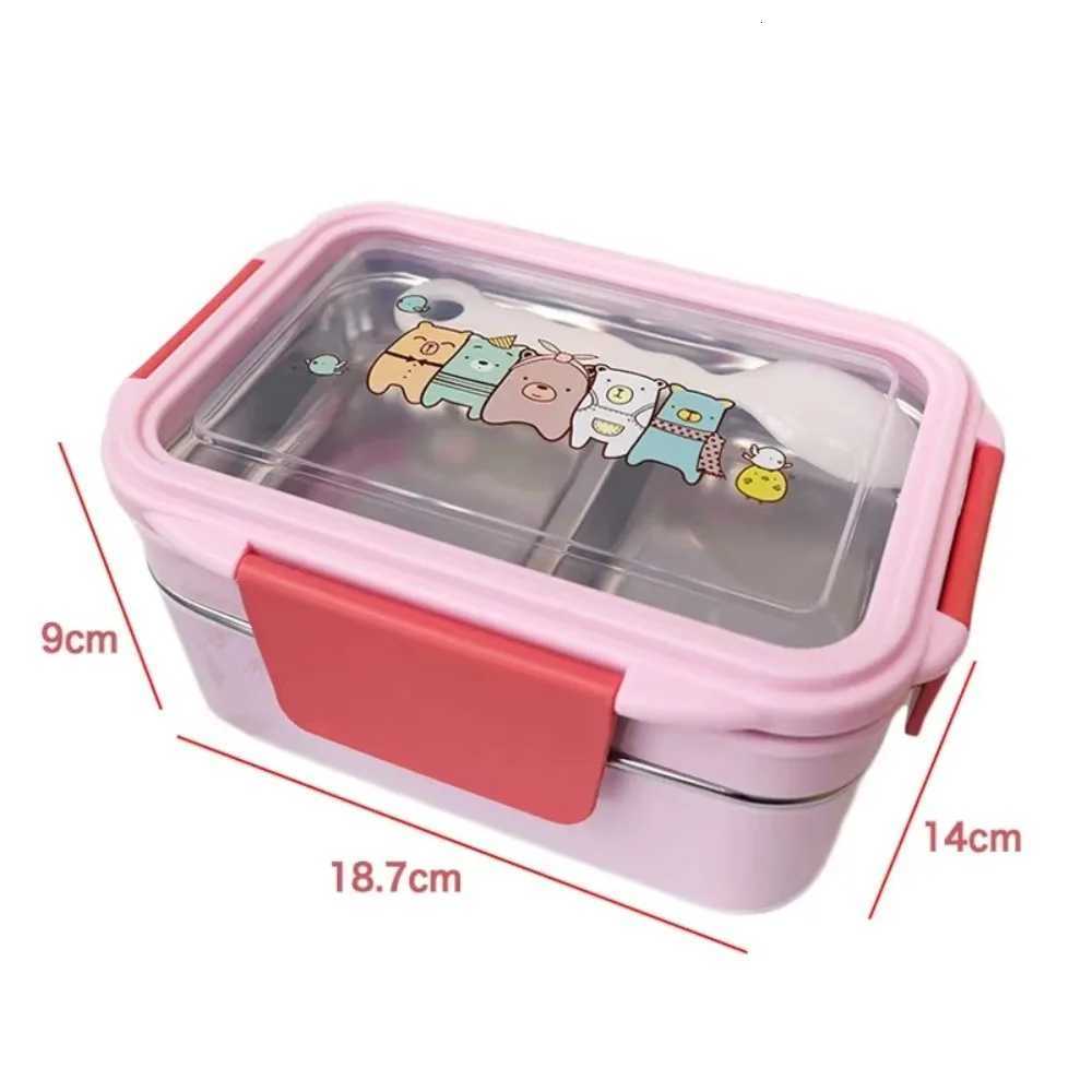 2L Cartoon Lunch Box Stainless Steel Leak-Proof Food Thermal Bento Box Double Layer Insulated Food Container Outdoor PicnicM251121