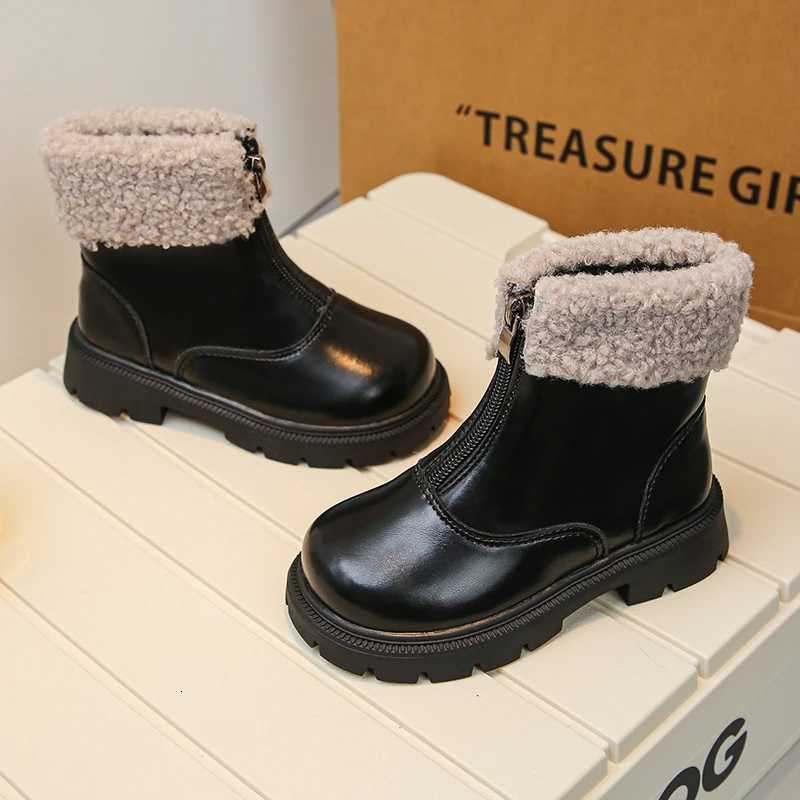 Childrens Fashion Boots 3-18 Years Old Fall Winter Padded Thickened Boys Girls Cotton Shoes Soft Non-slip Kids Leather BootsW251121