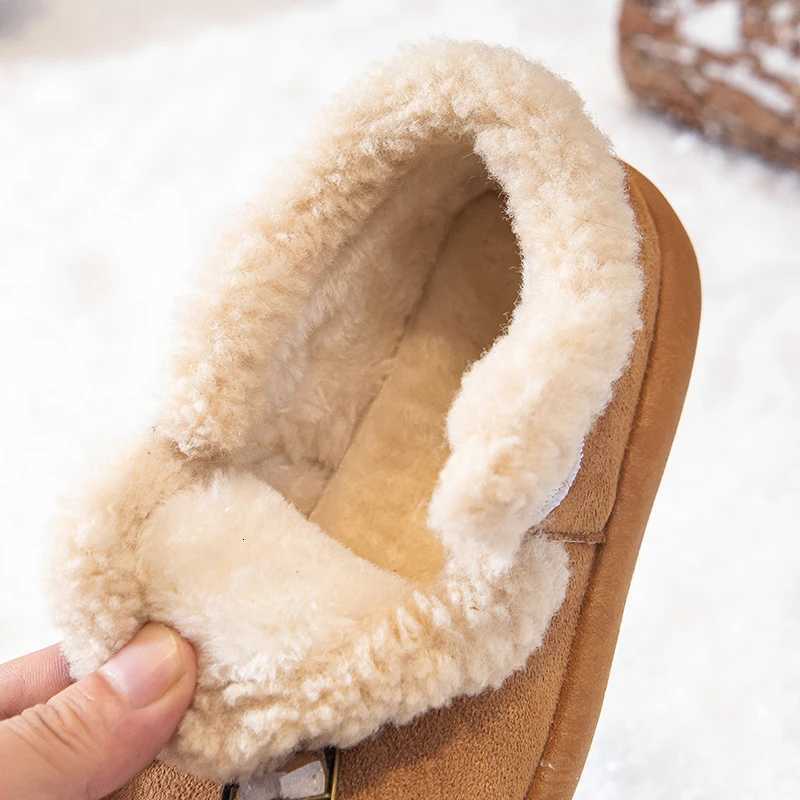 Childrens Snow Boots 3-18 Years Old Light Brown Padded Thickened Boys Girls Cotton Shoes Lightweight Non-slip Kids Short BootsW251121
