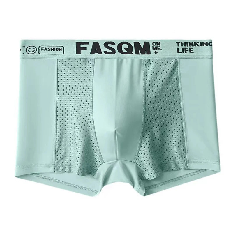 6pieceset Ice Silk Mens Underwear Summer 5A Antibacterial Net Boxing Breathable Four Corner Flat Pants 250417