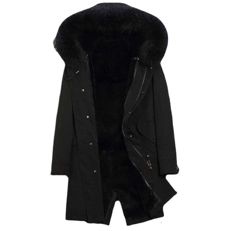 with Winter Parka Lining Men's New Full Integrated Imitation Mink MidLength Fur Coat