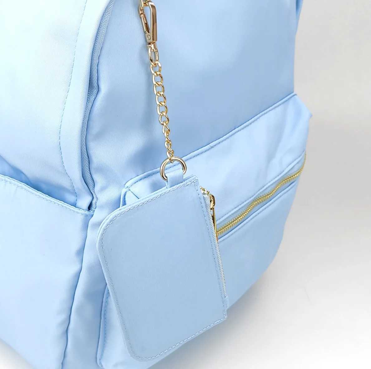 2024 Hot selling Style Solid Color Nylon Waterproof Mini Wallet Card Bag Coin Wallet Keychain Bag Accessories Holiday Gifts W250419