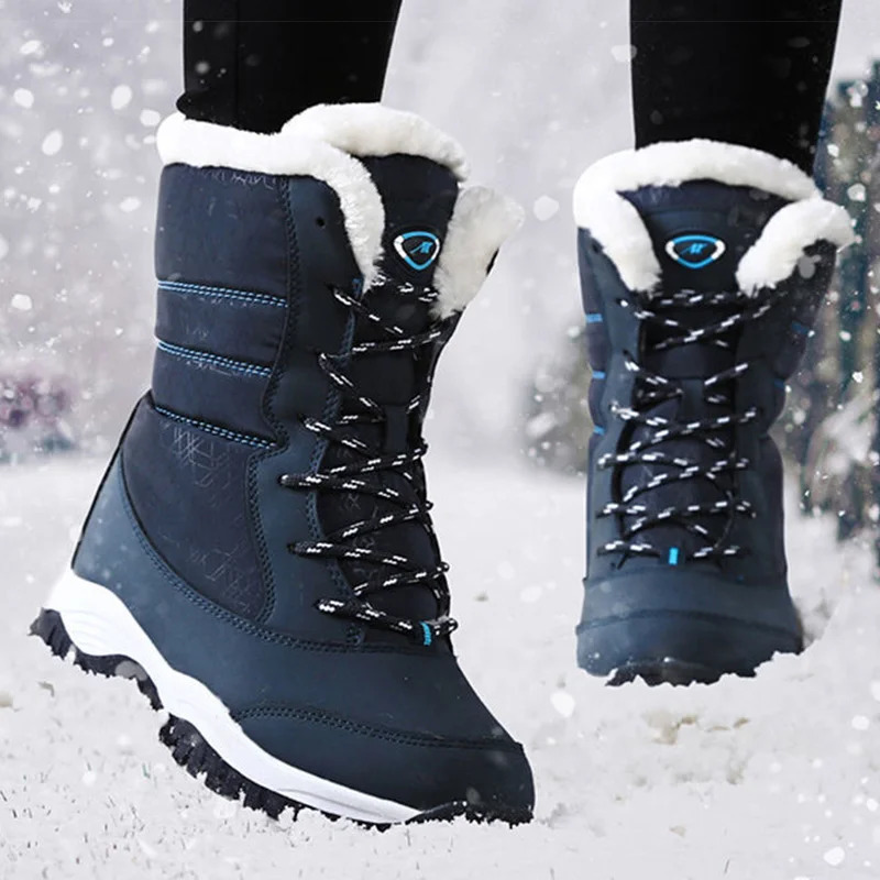 Womens Boots Women Heels For Winter Shoes Woman Keep Warm Fur Botas Mujer Snow Platform White Black Boot 251121