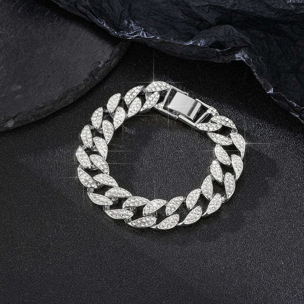 Accessories for men, hip-hop Cuban necklace, full dia trendy sweater 12MM large gold chain, no fading