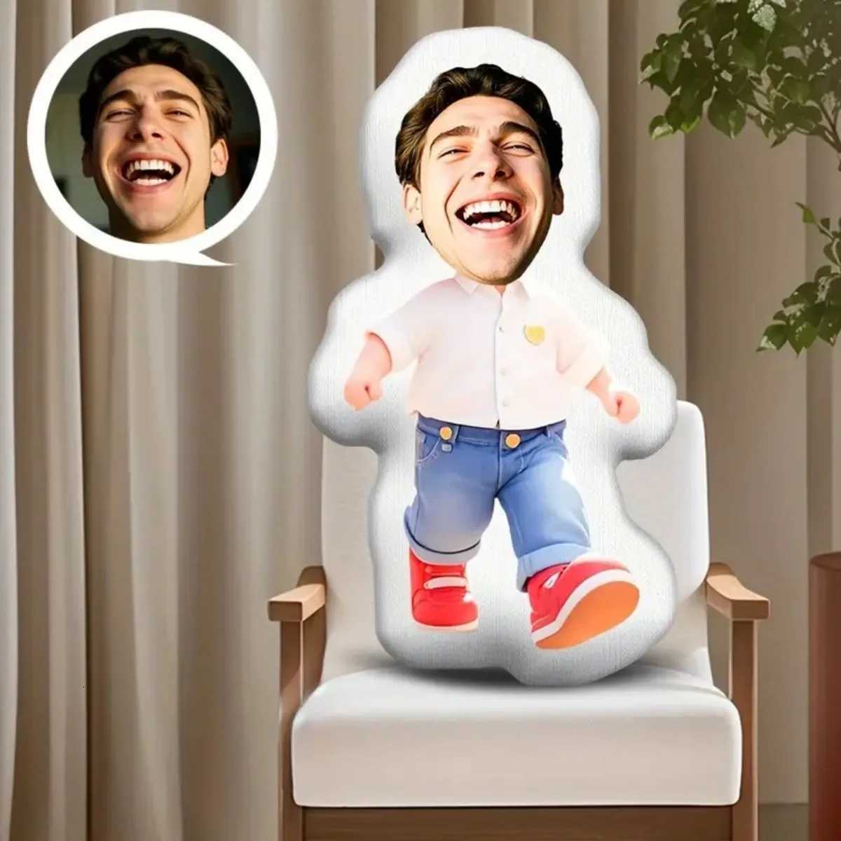 Personzed photo home plush - Customized face shape gift with your photo funny and interesting gift C251121
