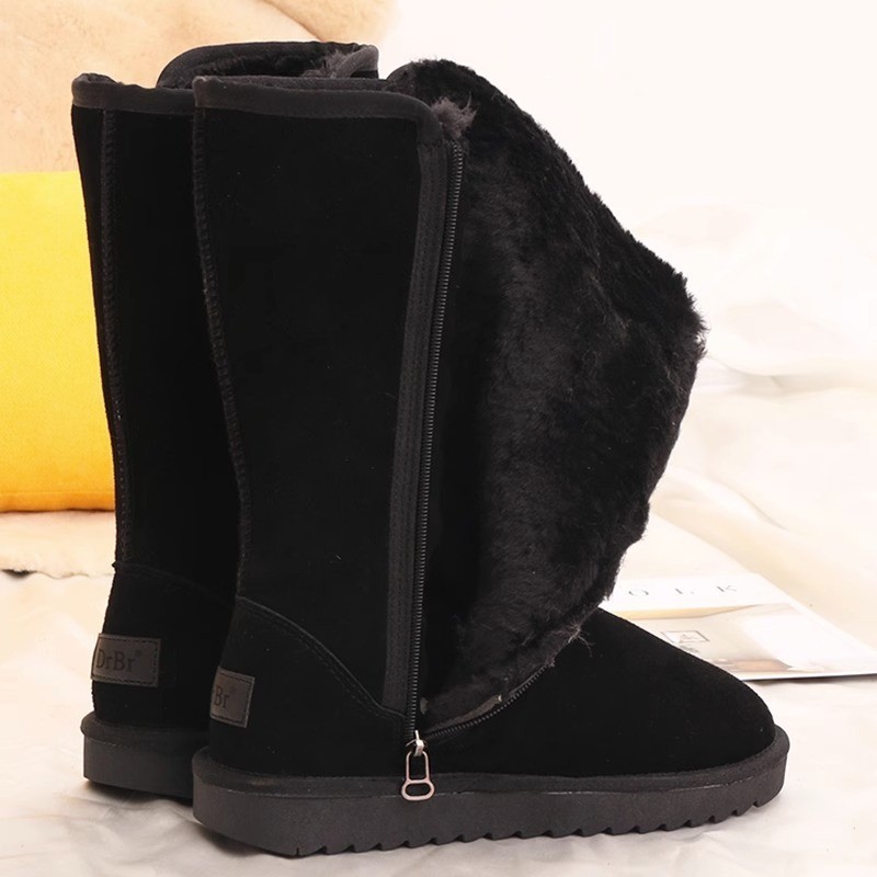 Winter Women Chelsea Snow Boots Casual Shoes Fur Short Plush Warm Mid-calf Boots Flats Femme Shoes Suede Botas 241030