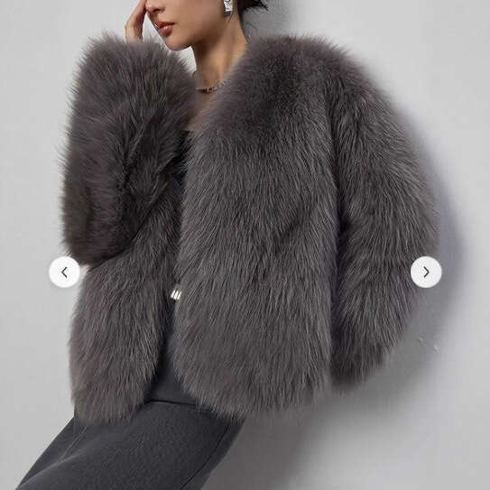 American Style Short European and VNeck Faux Fashion Fox Fur Coat Fluffy Plush Women's Clothing