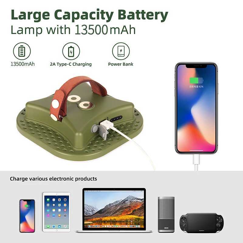 MOSLIGHTING13500mAh LED rechargeable camping light portable flashlight with magnet fashionable tent light work and maintenance emergency lighting Y250