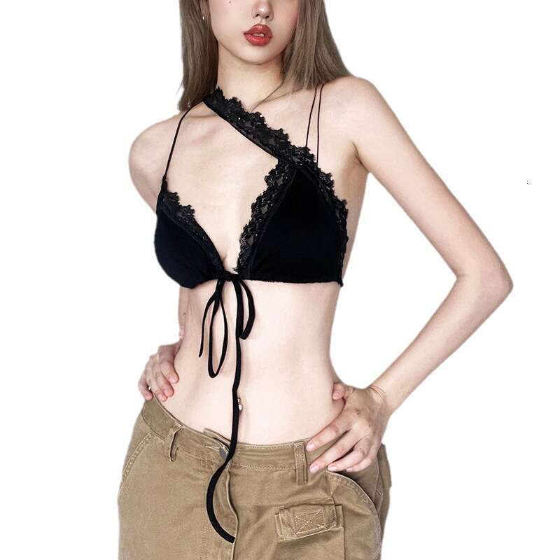 hoodie Women's Wear Feng Summer New Women's Fashion Design Sensual Spicy Girl Lace Edge Slim Fit Tank Top jacket