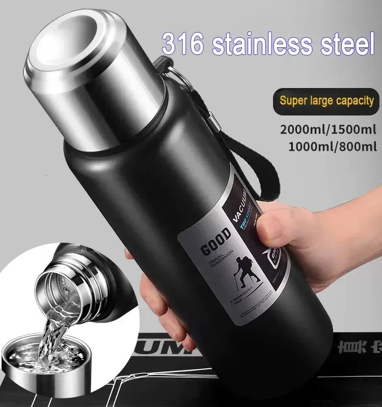 Large Capacity Cold Thermal Thermos Tumbler Stainless Steel Insulated Tea Coffee Water Bottle Insulation Flask Pot Travel Mug 251114 W260226
