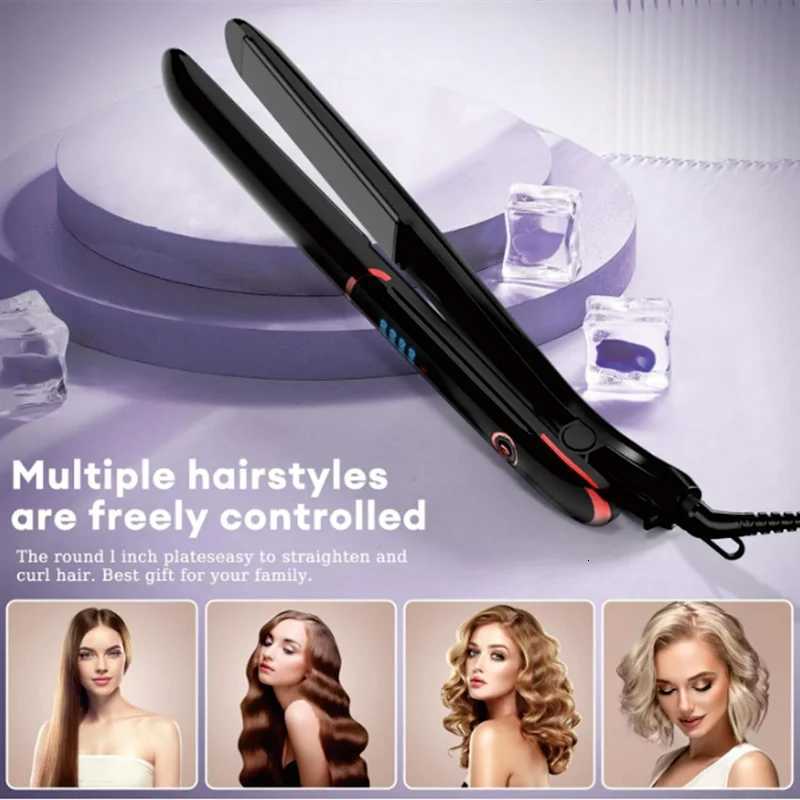 BUYNOWFast Heat-Up Coated Flat Iron Hair Straightener Professional Curling Iron Digital Control SystemT251122