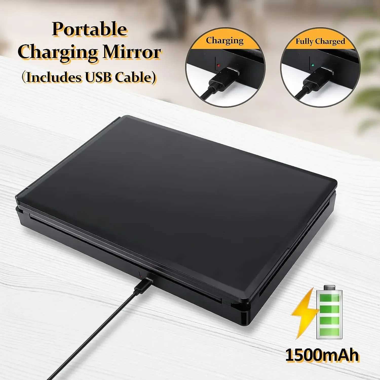 5 Way Mirror for Hair Cutting with LED Light360 Barber Mirrors with Adjustable Height BracketsMakeup Mirror for Self Cut M251122