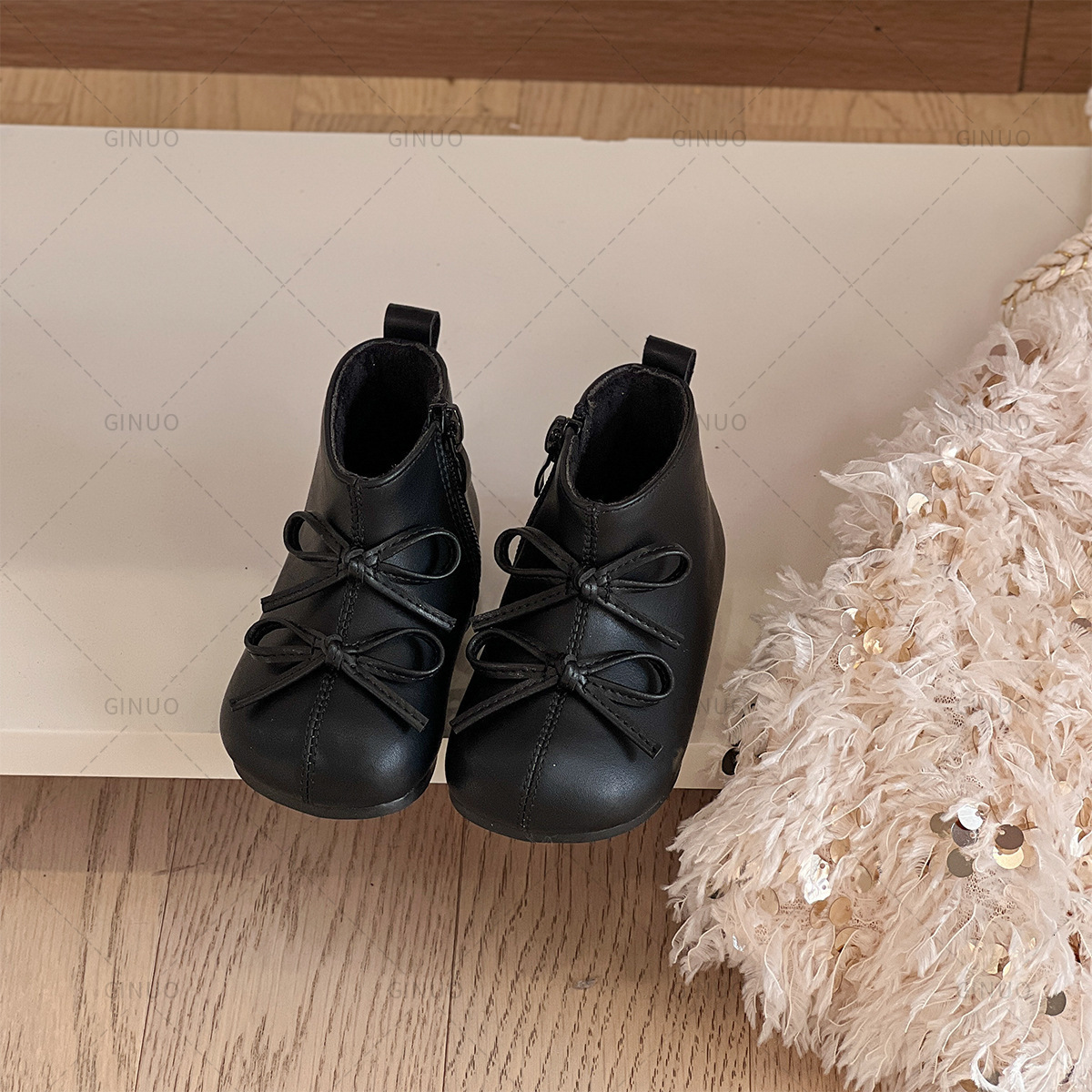 New designer shoes Girls Korean Style Retro Patchwork Children s Bow Martin Boots Autumn Winter New Girls Baby Short Boots